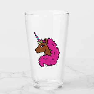Copo De Pint Cor-de-rosa quente afro Unicorn