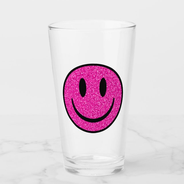 Copo De Pint Cor-de-rosa - Sorriso brilhante (Frente)