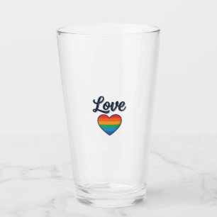 Copo De Pint Coração Arco-íris Amor Orgulho Camisa Desenho Veto