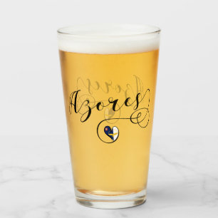 Copo De Pint Coração da bandeira de Açores, Portugal, açori