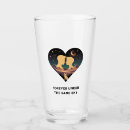 Copo De Pint Coração da História de Amor Cósmico com Amantes e