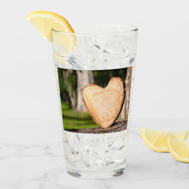Copo De Pint coração de madeira (Gelo frontal)