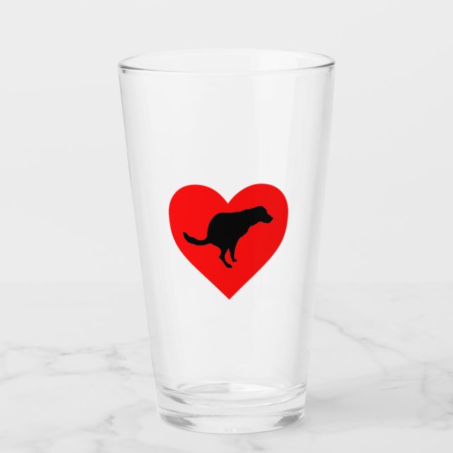 Copo De Pint Coração de Poop Cão (Frente)