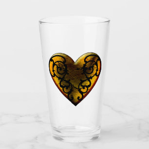 Copo De Pint Coração Dourado do Gótico Filigree