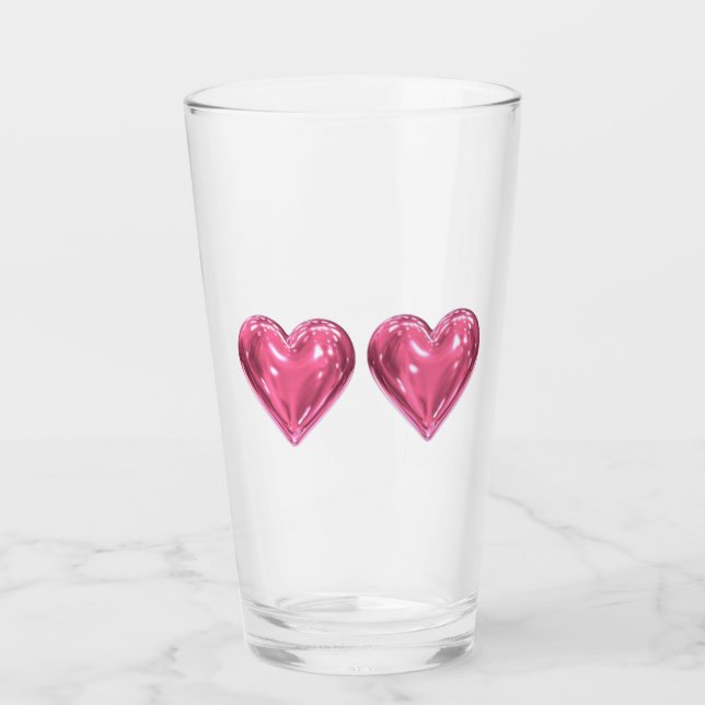 Copo De Pint Coração rosa (Frente)
