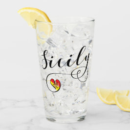 Copo De Pint Coração siciliano da bandeira, Sicília