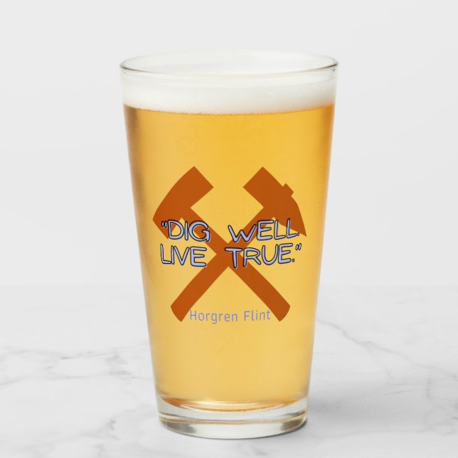 Copo De Pint Coração - Tumbler de Vidro (Frente (Preenchido))