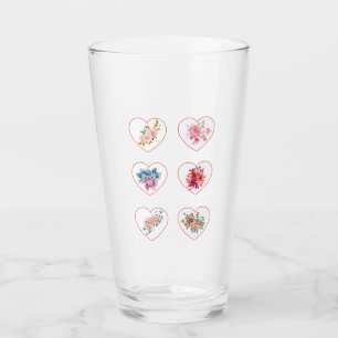 Copo De Pint Corações com flores