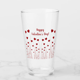 Copo De Pint Corações de Amor Vermelho Romântico Moderno