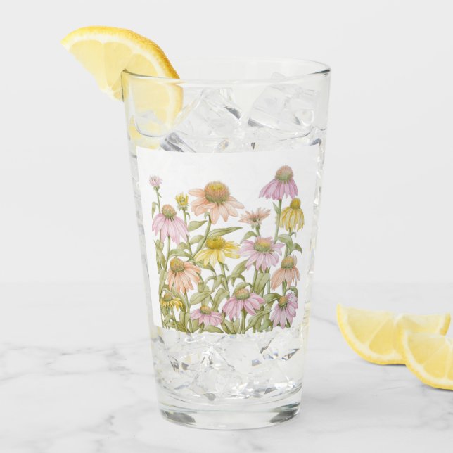 Copo De Pint Cores De Arte Botânica Floral (Gelo frontal)