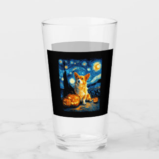 Copo De Pint Corgi Dog Lovers Painting of van gogh starry night