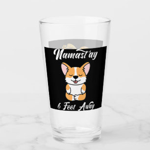Copo De Pint Corgi Engraçado Namaste A 6 Pés De Distância, Co