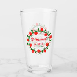 Copo De Pint coroa verde vermelha cir adicionar nome bridesmaid