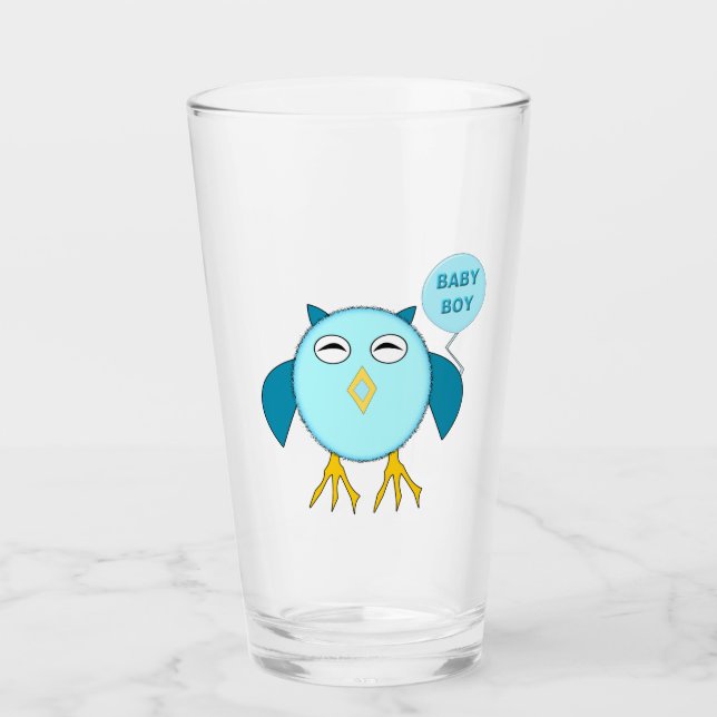 Copo De Pint Coruja-Bebê Azul (Frente)
