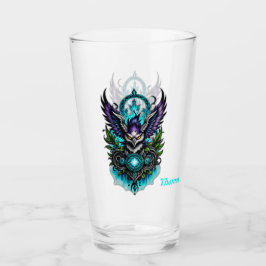 Copo De Pint Coruja com elementos mágicos.
