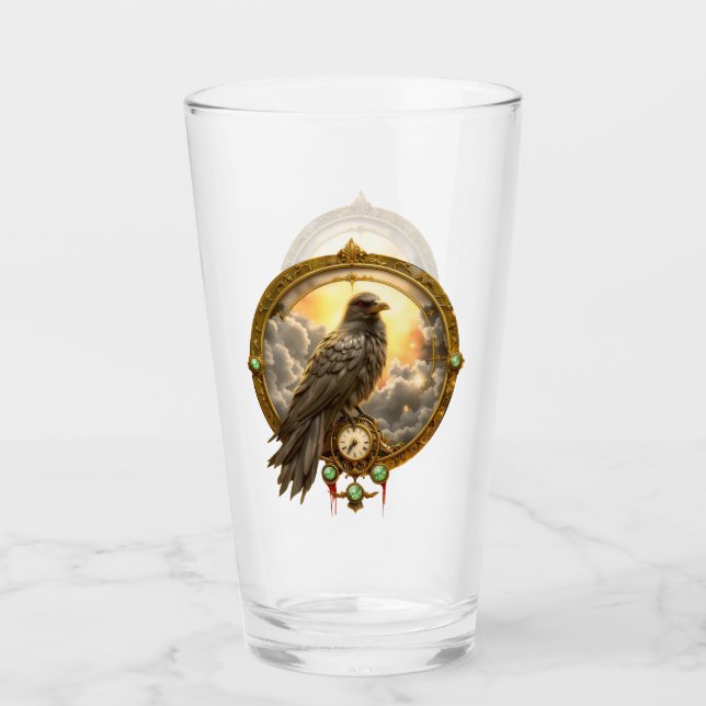 Copo De Pint Corvo Guardião do Tempo – Relógio Gótico (Frente)