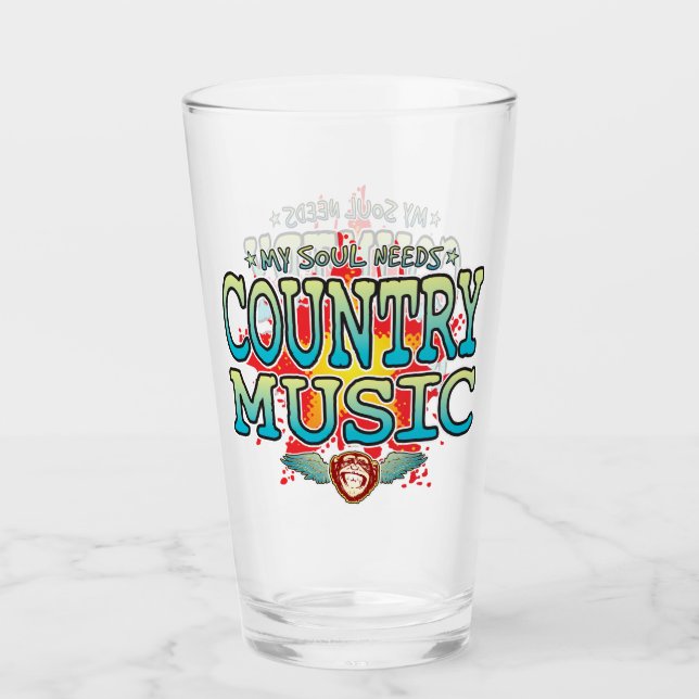 Copo De Pint Country Music Soul Glass Tumbler (Frente)