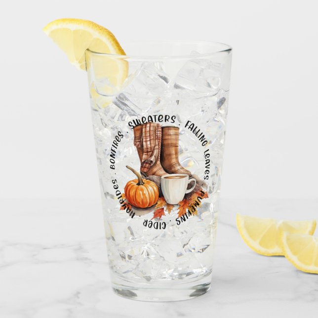 Copo De Pint Cozy Fall Vibes - Boots, Pumpkin Spice, Bonfire (Gelo frontal)