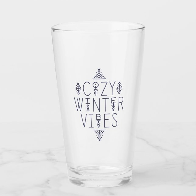 Copo De Pint Cozy Winter Vibes Design (Frente)