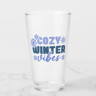 Copo De Pint Cozy Winter Vibes - Tipografia do Floco de Neve