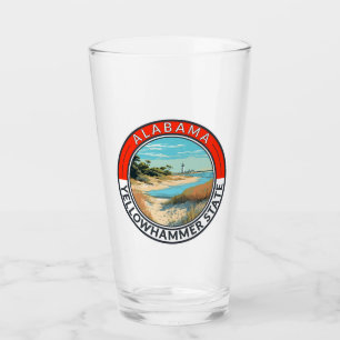 Copo De Pint Crachá de arte de viagem do Alabama