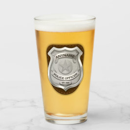 Copo De Pint Crachá de NOME DO Policial Personalizado Xerife