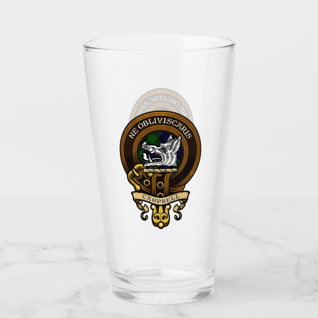 Copo De Pint Crachá Escocês Clan Campbell e Crest (Frente)