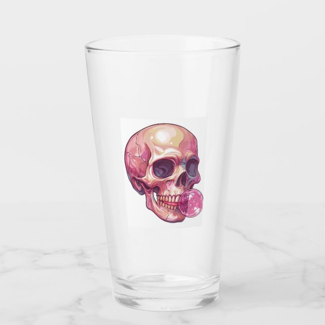 Copo De Pint Cranio Problema da Bolha � Esqueleto de Borracha D (Frente)