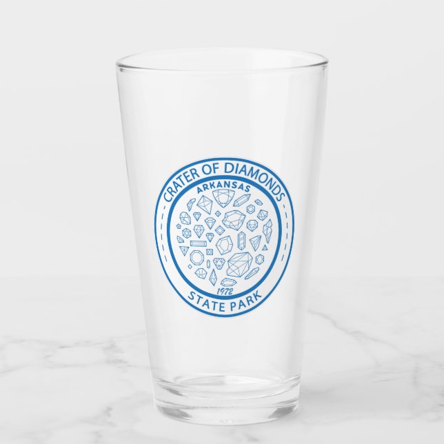Copo De Pint Cratera de Diamantes State Park Crachá de Arkansas (Frente)
