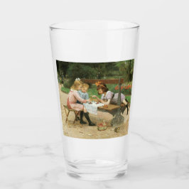 Copo De Pint Crianças tendo chá à tarde no parque