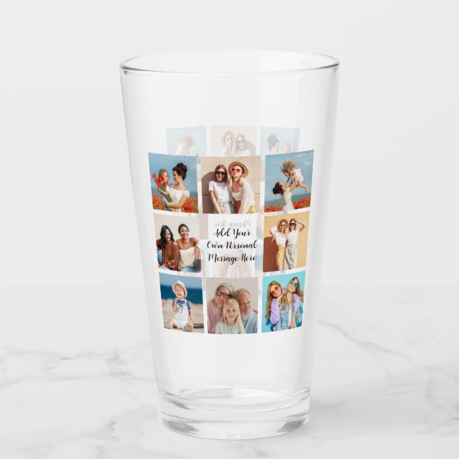 Copo De Pint Crie a sua própria colagem de 8 fotos Adicione a s (Frente)