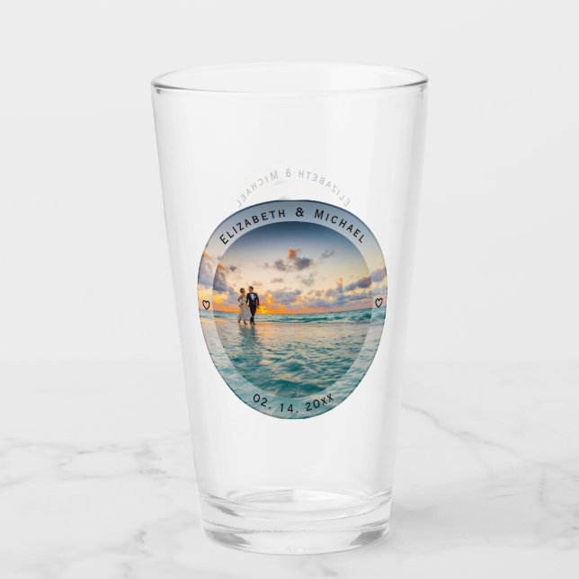 Copo De Pint Crie Sua Foto De Casamento De Recém-Semanas memorá (Frente)