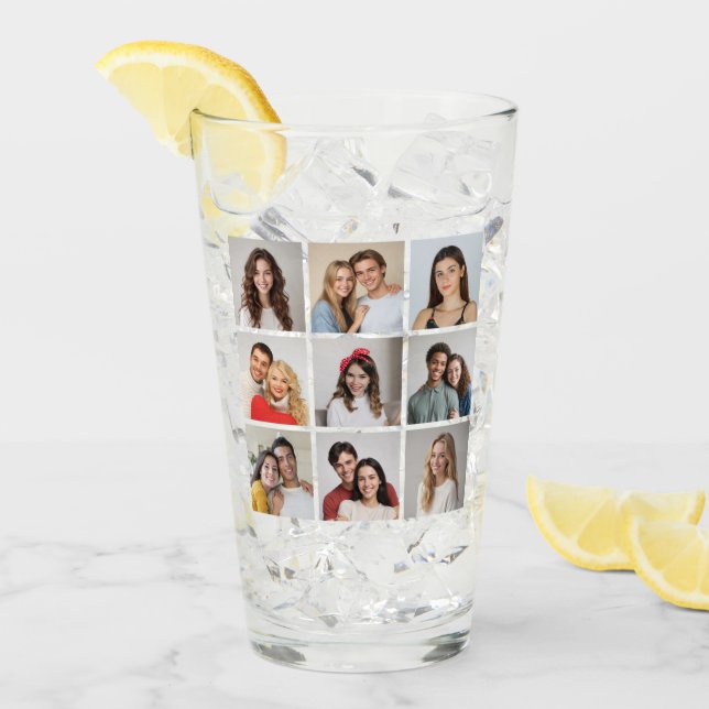 Copo De Pint Crie sua própria colagem de fotos de 9 (Gelo frontal)