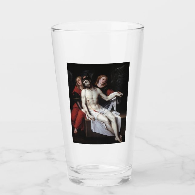 Copo De Pint Cristo do morto suportado por dois anjos (Ribalta) (Frente)