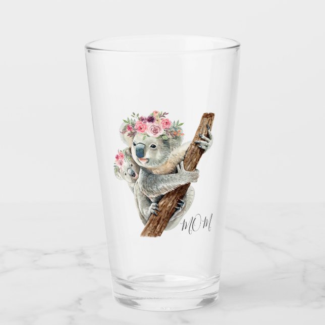 Copo De Pint Crote Moderna Floral Koala Personalizado (Frente)