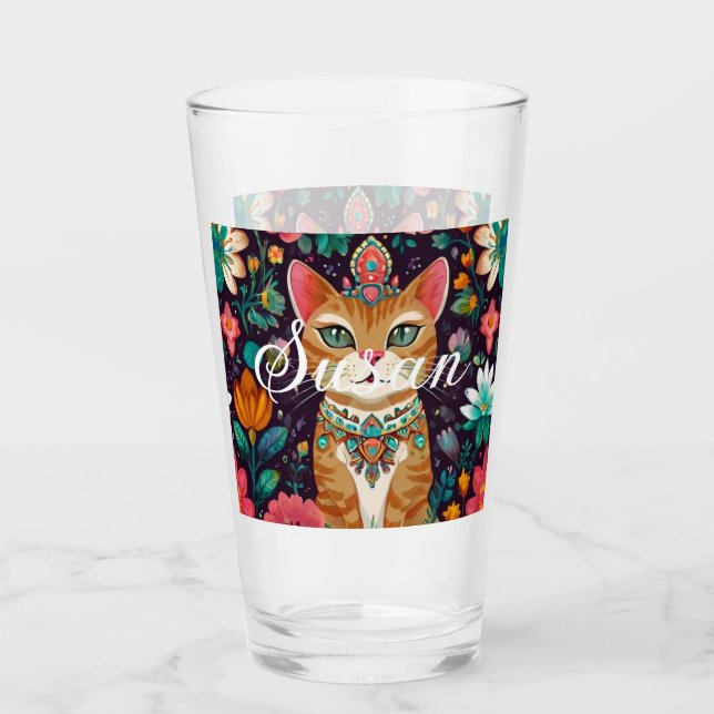 Copo De Pint Crowned Bejewelled Cat (Frente)