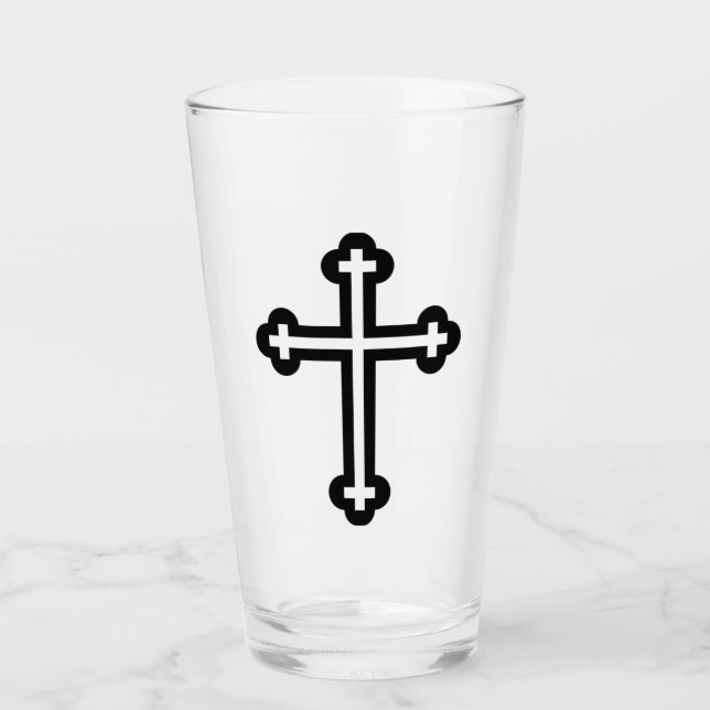 Copo De Pint Cruz cristã negra (Frente)