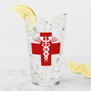 Copo De Pint Cruz de Caduceu de Enfermeira ou Doutor