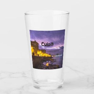 Copo De Pint Cuba Havana Linha de Costa Luzes da Cidade à Noite