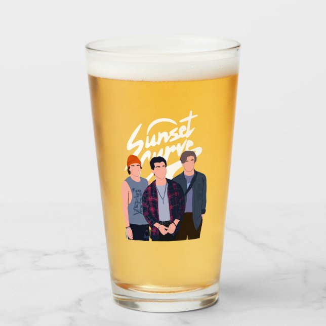 Copo De Pint Curva Sunset minimalista estilo 90 (Frente (Preenchido))