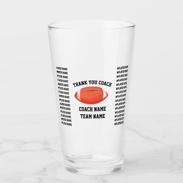 Copo De Pint Custom Football Thank You Coach Team All Players (Frente)