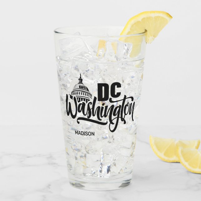 Copo De Pint Custom Name Washington DC (Gelo traseiro)