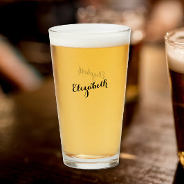 Copo De Pint Custom Simple Typography Monogrammed Beer Glass