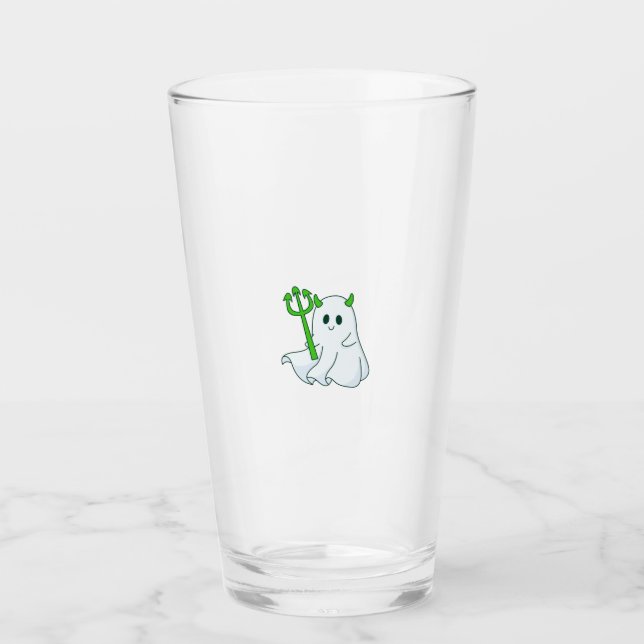 Copo De Pint Cute Devil Ghost with Green Trident (Frente)