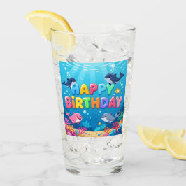 Copo De Pint Cute Happy Birthday nautical dolphin