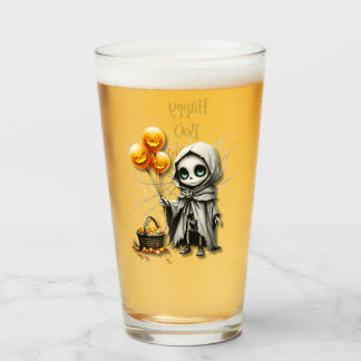 Copo De Pint Cute Skeleton Girl with Pumpkin Balloons