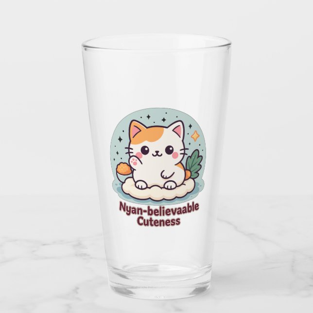 Copo De Pint Cutensidade Acreditável Nyan - Gato Kawaii Cute (Frente)