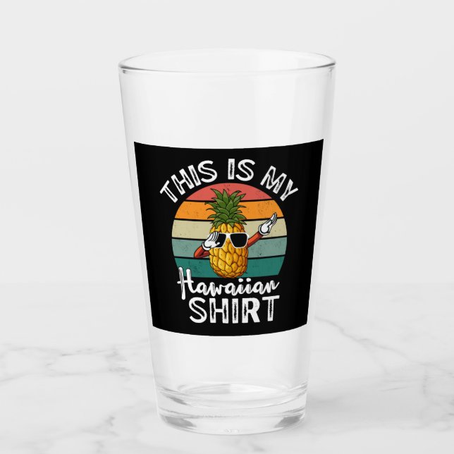 Copo De Pint Dabbing Pineapple Este É Meu Bebendo Havaiano (Frente)