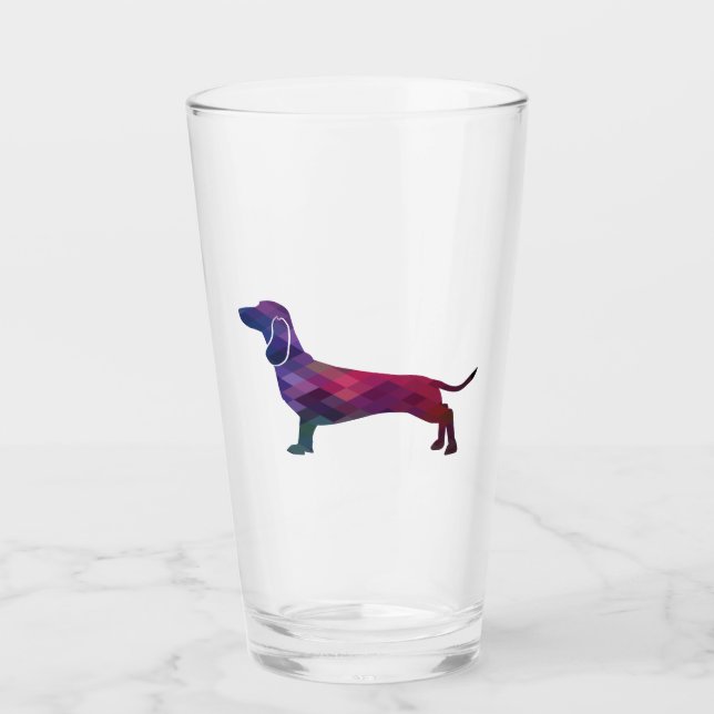 Copo De Pint Dachshund Dog Bree Silhouette Geo (Frente)