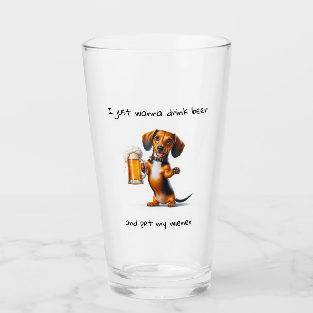 Copo De Pint Dachshund Engraçado (Frente)